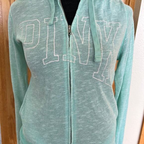 Pink by Victorias Secret women’s size XS teal hoodie, full zip. - Picture 2 of 5